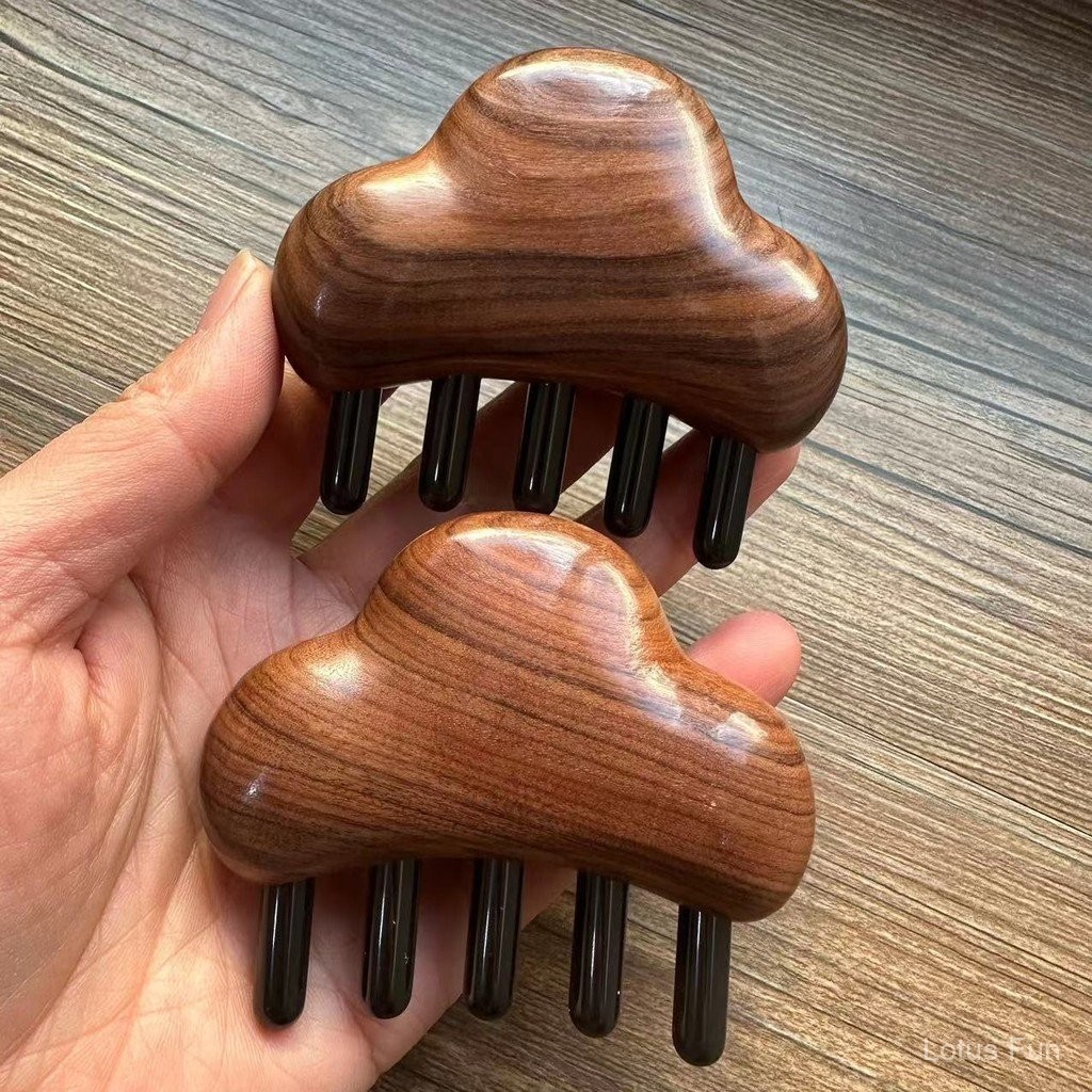 Gỗ Đàn Hương Tự Nhiên Mây Massage Lược Sừng Lược Chèn Đầu Răng Kinh Tuyến Nữ Quà Tặng Quà Lưu Niệm