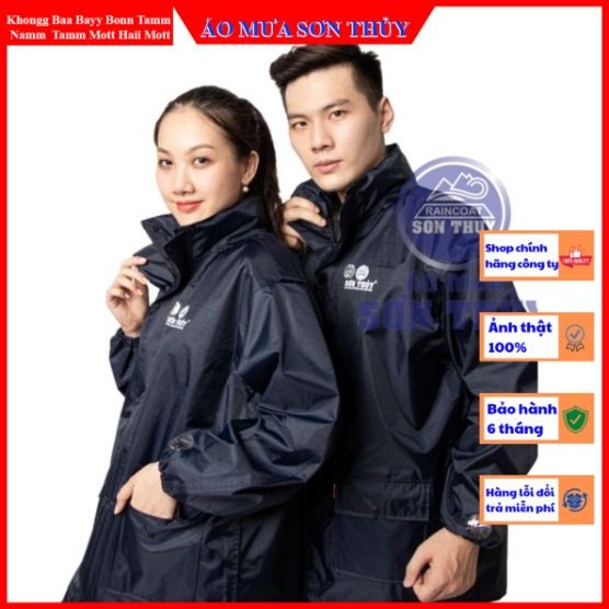 Bộ quần áo đi mưa Sơn Thủy K3, áo mưa bộ 1 lớp kiểu dáng NATO màu tím than aomuasonthuyhn