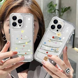 Cây Giáng Sinh Puppy Đơn Giản Dễ Thương Niche Mới Trong Suốt Bảo Vệ Thích Hợp Cho iPhone 17promax 16pro 16 15pro 12 13promax 14pro 11 xr 17pro 15 Ốp Điện Thoại Chống Sốc Chống Trầy Xước