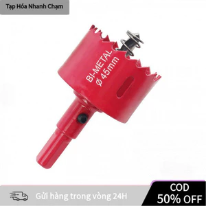 Mũi Khoan Khoét Lỗ Đa Năng Kích Thước 60mm-110mm, Có Mũi Định Tâm Chuôi Tròn, Thép Gió HSS Cao Cấp, Dùng Cho Máy Khoan,