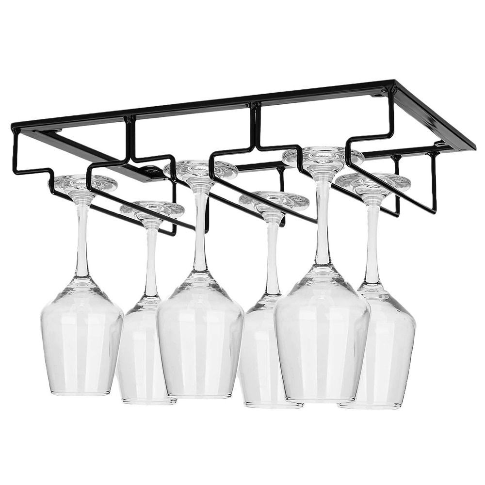 Giá đỡ ly rượu treo tường AWNGD, Kệ đựng rượu vang nghệ thuật bằng sắt, Bảo quản cốc nho Giá đựng cốc màu đen Giá đựng kính hiển thị