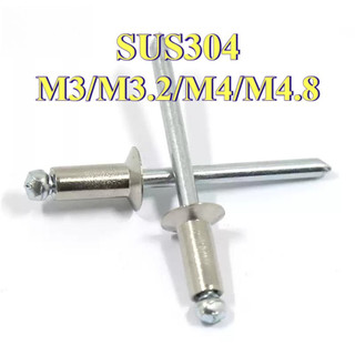 [Giao hàng nhanh chóng] Đinh rút inox 304， Đinh tán lõi mũ lớn Đinh tán Mũ đầu lớn inox Kéo đinh tán Đầu tròn Willow Studs Loại mở Đầu tròn kéo đinh tán M3 / M3.2 / M4 / M4.8 [LXY-CB-1]