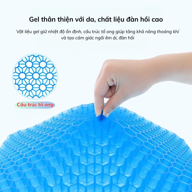 Đệm ngồi gel tổ ong 3D thoáng khí gấp gọn - Chống mỏi lưng, ghế văn phòng & ô tô | BigBuy360 - bigbuy360.vn