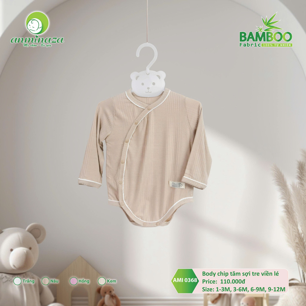 Body Chip Sợi Tre Anminaza Viền Lé Vải Tăm Sợi Tre Thoáng Mát Thấm Hút Tốt - Hàng Chính Hãng AMI0368