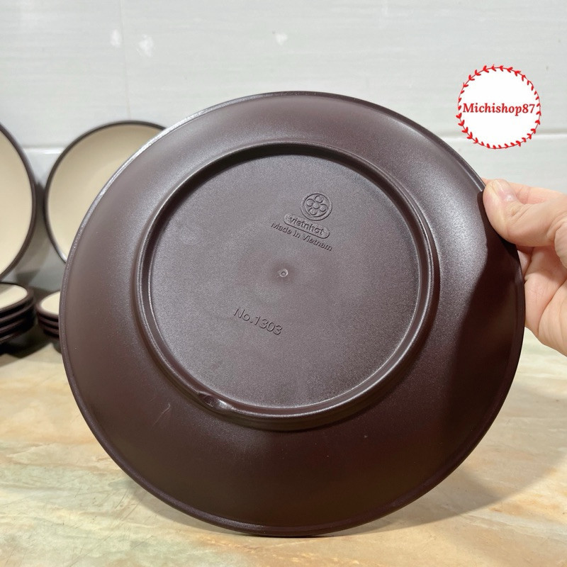 Đĩa nhựa tròn thái 2 màu 5 size nhựa Việt Nhật cao cấp, đĩa nhựa tròn đựng đồ ăn hoa quả phong cách sang trọng AMIZIN