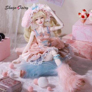 ShugaFairy Melanie A 1 / 4 BJD - Cô Gái Thỏ Hồng Lãng Mạn Trọn Bộ Usagi Moe W / Mặt Cười Ren Trang Phục Có Thể Sưu Tập