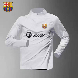 2425 Barcelona Real Madrid Football Half Zipped Stand Collar Long Sleeve Training Clothes Suit Men's Quick-Drying Running Sports Two-Piece Suit AOWQ
