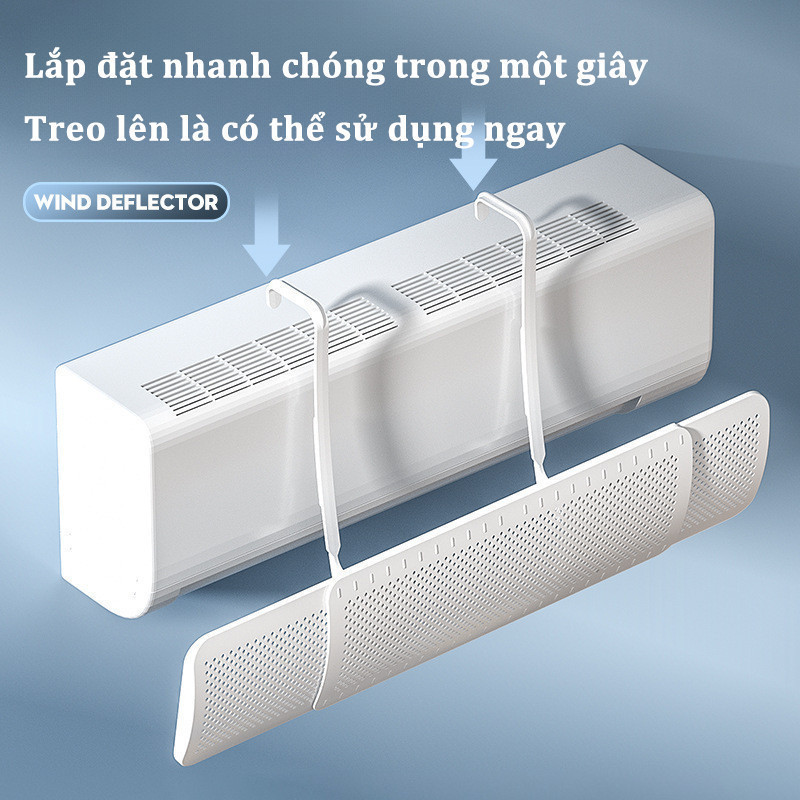 Tấm Chắn Gió Điều Hòa 3 Cánh Xoay 180° Đa Chiều, Điều Chỉnh Kích Thước, Chống Gió Thổi Thẳng