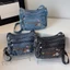 SQ11 Túi đeo chéo chữ thêu Hàn Quốc dành cho nữ Túi đeo vai nhẹ Denim lười biếng