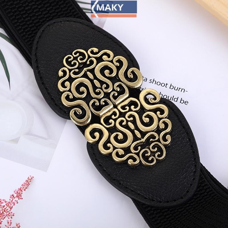 Onetimingcool Thời Trang Hàn Quốc Nữ Trang Trí Co Giãn Thắt Lưng Rộng Khóa Đầm Áo Len Áo Len Thắt Lưng Cho Người Phụ Nữ VN