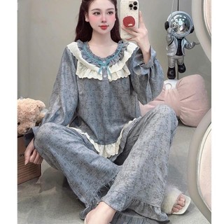 [MẪU HÈ] Đồ Ngủ Nữ JUSOKA Pijama Chất Liệu Đũi Vân Mây, Bộ Đồ Ngủ Nữ Viền Ren Siêu Mềm Mịn Cao Cấp Và Thoải Mái DU27