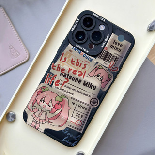 Ốp điện thoại Hatsune Miku Sticky Notes cho iPhone 17 / 17Air / 16E / 15 Plus / 14 / 13 / 12 / 11 / Pro Max. Chống sốc rơi. Hộp đựng túi khí kiểu áo khoác silicon lỏng che phủ toàn diện