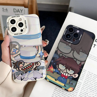 Ốp điện thoại vẽ tay ngộ nghĩnh cho iPhone 17 / 17Air / 16E / 15 Plus / 14 / 13 / 12 / 11 / Pro Max. Chống sốc rơi. Hộp đựng túi khí kiểu áo khoác silicon lỏng che phủ toàn diện