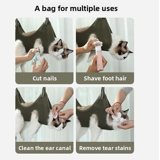 Túi giặt mèo đa chức năng Dụng cụ tắm mèo con Túi chống trầy xước cố định