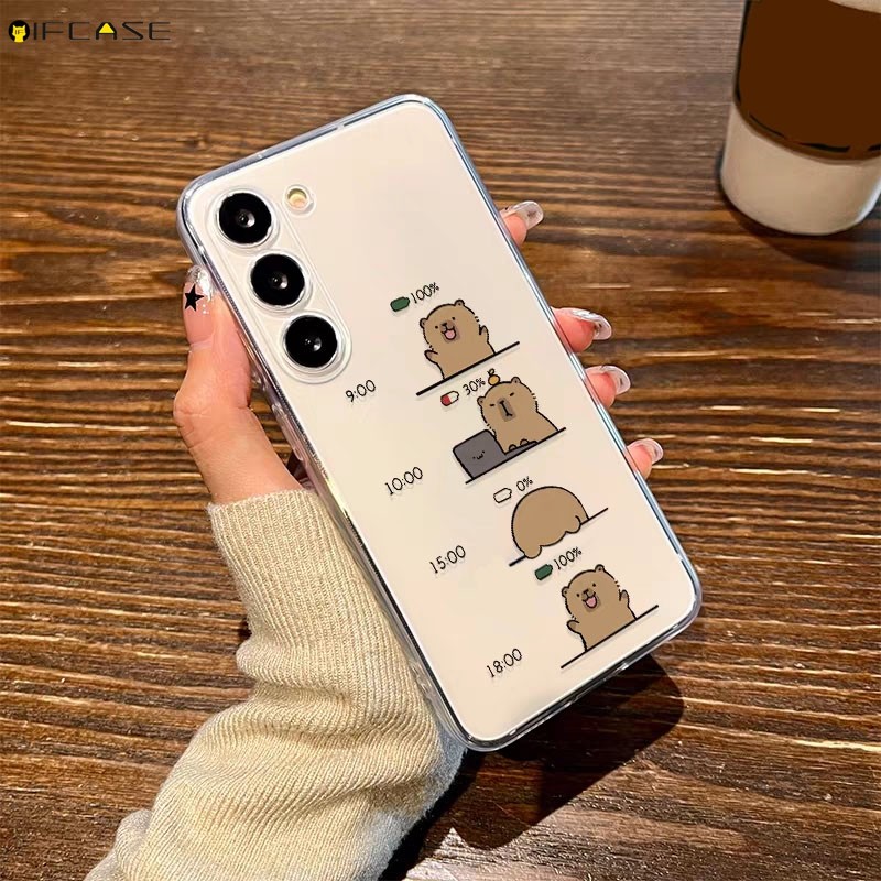 Dành Cho OPPO Reno 14 13 Pro 14F 13F F A5 A5i Pro A5x A79 2023 4G 5G Reno14F Ốp Điện Thoại Ngộ nghĩnh Capybara Công Việc Hàng Ngày Hoạt Hình Dễ Thương Trong Suốt Vỏ Mềm Trong Suốt Ốp Lưng Ốp Lưng