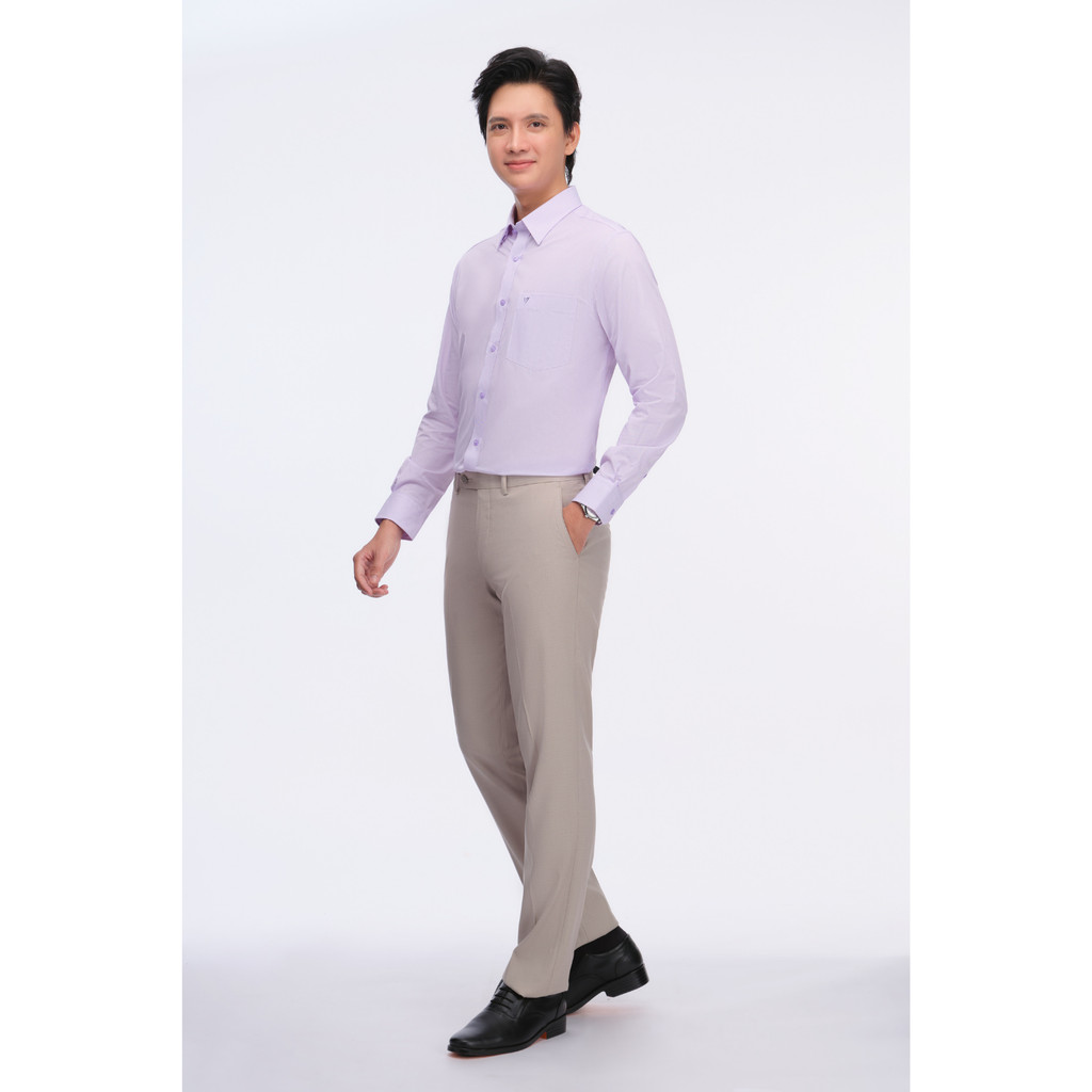 Áo sơ mi tay dài vạt tròn VIETTIEN vải Bamboo form REGULAR VT00000458