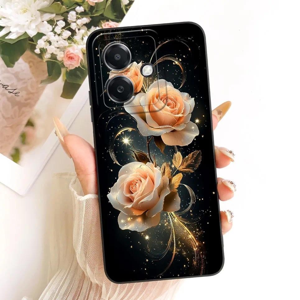 Ốp Điện Thoại In Hình Mèo Anh Đào Cho Oppo A3x CPH2641 CPH2681 / Oppo A3 4G 5G Ốp Lưng Silicon Lỏng Mờ Funda
