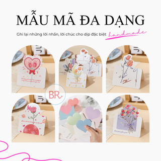 [20/10] Sỉ 20 Thiệp cài chun buộc tóc dễ thương, quà tặng 20/10 ý nghĩa, banner cô gái trang trí hộp quà, gắn bó hoa