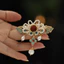 MAUROPOLI Đốt Xanh Bước Lắc Cổ Kẹp Tóc Hanfu Phụ Kiện Tóc Nửa Miếng Mũ Đội Đầu Tóc Phong Cách Trung Quốc Mới Cao Cấp Kẹp Bên Sườn Xám Phụ Kiện