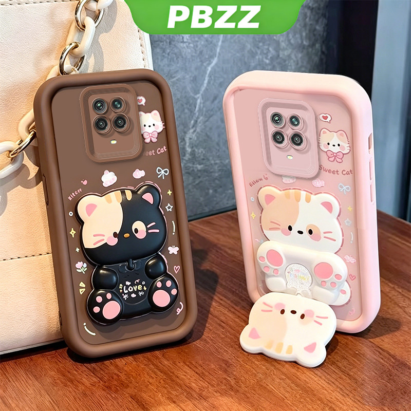 Ốp Lưng Cho Redmi NOTE 9S REDMI NOTE 9 PRO Vỏ Điện Thoại Vỏ Mềm Silicon Chống Sốc Thiết Kế Mới Thẩm Mỹ Có Giá Đỡ 360° Gương trang điểm mèo dễ thương cho bé gái JTXMMZJ