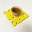Đế lót ly phô mai DONOVANQQ, Đế lót ly đồ uống có thể giặt được in 3D, Trang trí máy tính để bàn sáng tạo Tấm lót chịu nhiệt chống trượt Trang trí nội thất