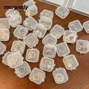 MARGREDY 24 Hộp Bông Tai, Bao Bì Trang Sức Bằng Nhựa Trong Suốt, Hộp Đựng Thuốc Di Động Nhỏ Mini Chống Bụi Hộp Bảo Quản