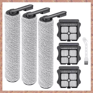 3 Con lăn bàn chải, 3 chiếc Bộ lọc HEPA Phụ kiện thiết bị gia dụng bằng nhựa cho sàn ONE S5 / Floor One S5 Pro 2 Máy hút bụi không dây (R F C V)