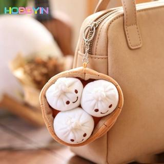 Móc khóa bánh bao HOBBYIN, Túi đựng thực phẩm mô phỏng sang trọng Charm, Thiết kế móc khóa dễ thương Trang trí túi đồ chơi thực phẩm sang trọng