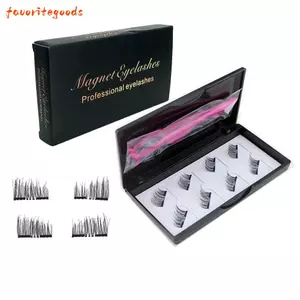 FAVORITEGOODS Lông Mi Từ Tính, Nửa Mắt Không Keo Lông Mi Từ Tính, Có Nhíp Nhìn Tự Nhiên 2 Nam Châm Lông Mi Giả