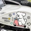 Line Dog Happy Cycling Electric Vehicle Creative DIY Electric Vehicle Nhãn dán trang trí xe điện – Không làm tổn thương xe chống nước Nhãn dán xe hơi không đánh dấu