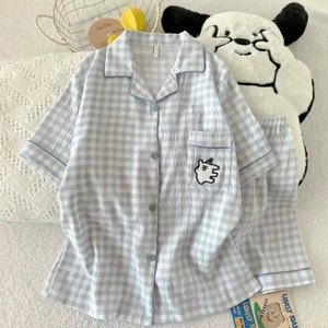 Đồ Ngủ Nữ Mùa Hè Yunduo Cotton Mẫu Mới Năm 2026 Quần Short Ngắn Tay Thoải Mái Bộ Đồ Mặc Nhà Ngọt Ngào Và Đáng Yêu