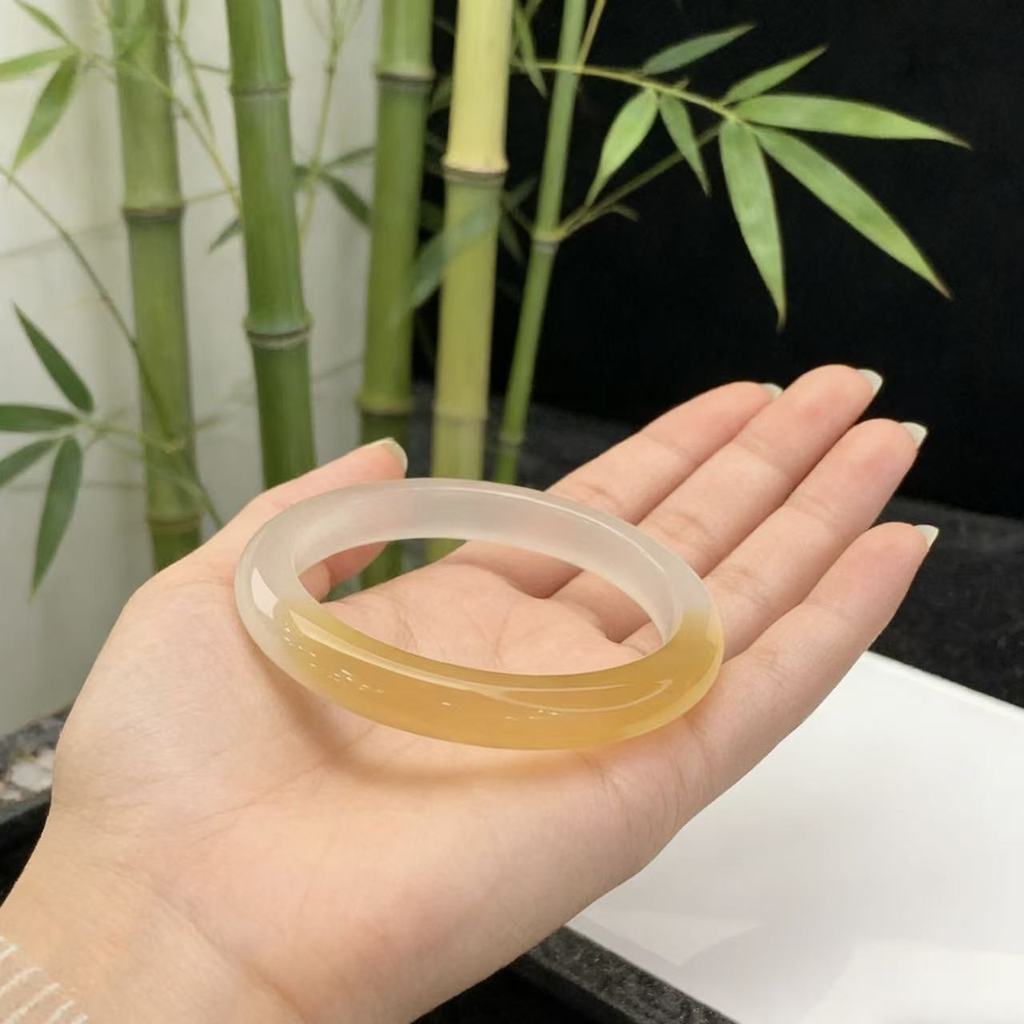 Vòng tay đá mắt mèo tự nhiên màu hồng Gradient