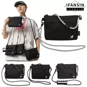 Túi đeo vai IFANSIN, túi chéo màu đen khóa kéo, túi mini đa năng nhẹ cho đi chơi, đựng điện thoại tiện lợi hàng ngày