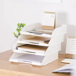 A4 Giá Để Tệp Nhiều Lớp Xếp Chồng Màu Văn Phòng Để Bàn Kệ Sách Khay Tập Tin Sắp Xếp Dữ Liệu Giá Để Đồ Nhựa ALBU