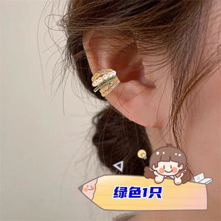 Bông tai xỏ lỗ không thủng Phong cách mới Cao cấp 2024 Kẹp tai Ngọc trai Sang trọng Zircon Bông tai 2026-6-11