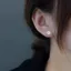 Bông Tuyết Bạc Zircon Bông Tai Đơn Giản Xuyên Bông Tai Thiết Kế Tính Khí Nhỏ Bông Tai Cao Cấp Vít Ánh Sáng Sang Trọng 6.16