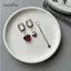 AqToCna Zircon Bông Tai Trái Tim Bule Dài Bất Đối Xứng Thiết Kế Tối Giản Cho Nữ Phụ Kiện Thanh Lịch Cho Bữa Tối Hoặc Lễ Tốt Nghiệp AqToCna
