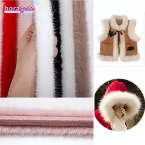 Băng ruy băng lông thú giả BORAGETE, Vòng bít sang trọng Dải lông tơ 1M, Trang phục DIY May thủ công Áo len trang phục sân khấu Trang trí sọc lông nhân tạo