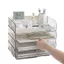 Ins Trong Suốt Để Bàn Tập Tin Vuông Kệ Quản Lý Sách Văn Phòng Giấy Acrylic Hộp Bốn Lưới IKMH