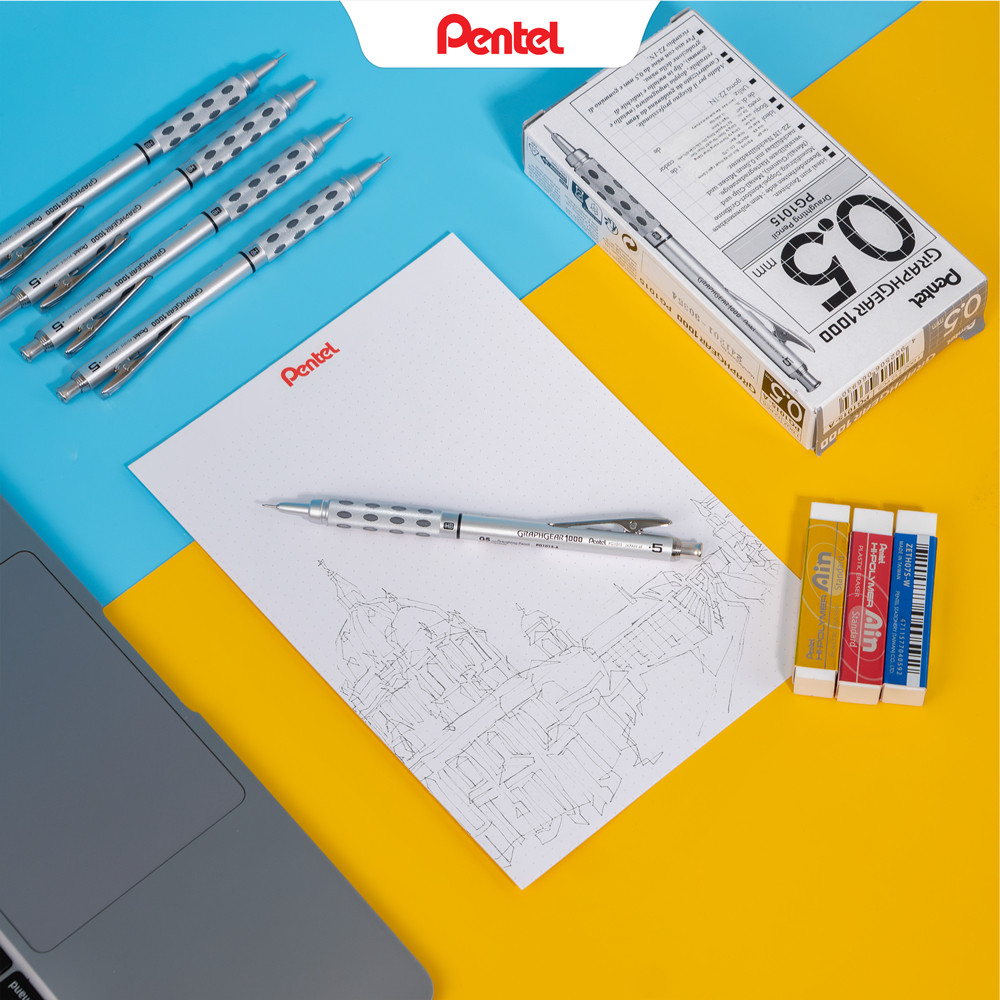 Bút chì cơ khí Pentel Graphgear 1000 bút chì kim kỹ thuật kim loại cao cấp