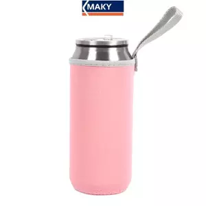 MAKY Thể Thao Nắp Chai Nước Túi Cách Nhiệt Giữ Nhiệt Cốc Túi Di Động Chân Không Thủy Tinh Bộ Cốc Thể Thao Cắm Trại Accessorie 550ML VN