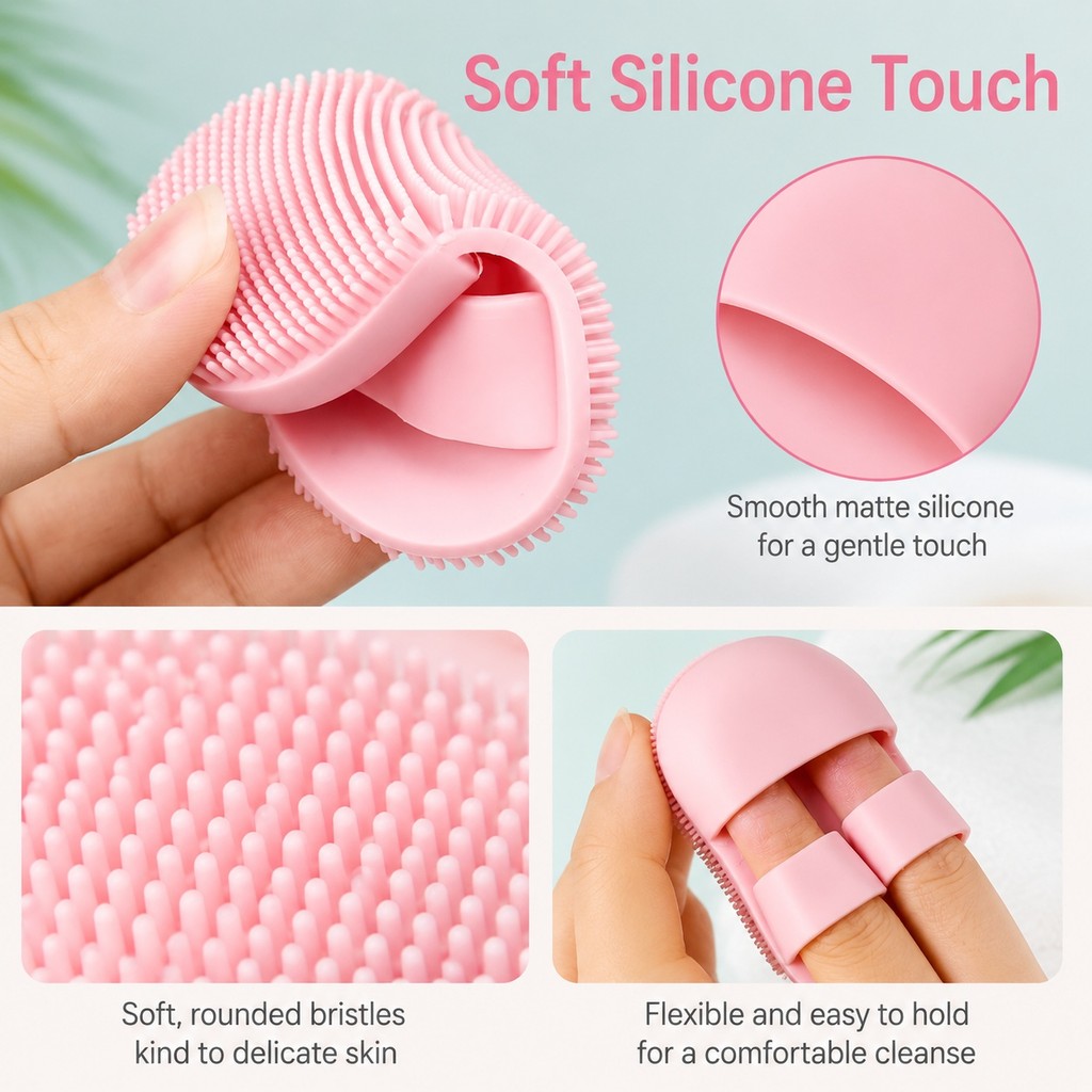 Bàn chải lông silicon mềm có thể tái sử dụng, để rửa mặt, đơn đặt hàng dụng cụ chăm sóc da