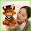 PS1 Cao Nguyên Bò Sang Trọng Cao Cấp Mũ Tốt Nghiệp Sash Thiết Kế Dễ Thương Bò Scotland Lưu Niệm Búp Bê Sang Trọng SP1