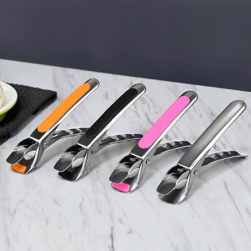 Kẹp INOX 304, kẹp lấy đồ nóng chống bỏng tay có mút silicon chống trượt tiện dụng 17cm