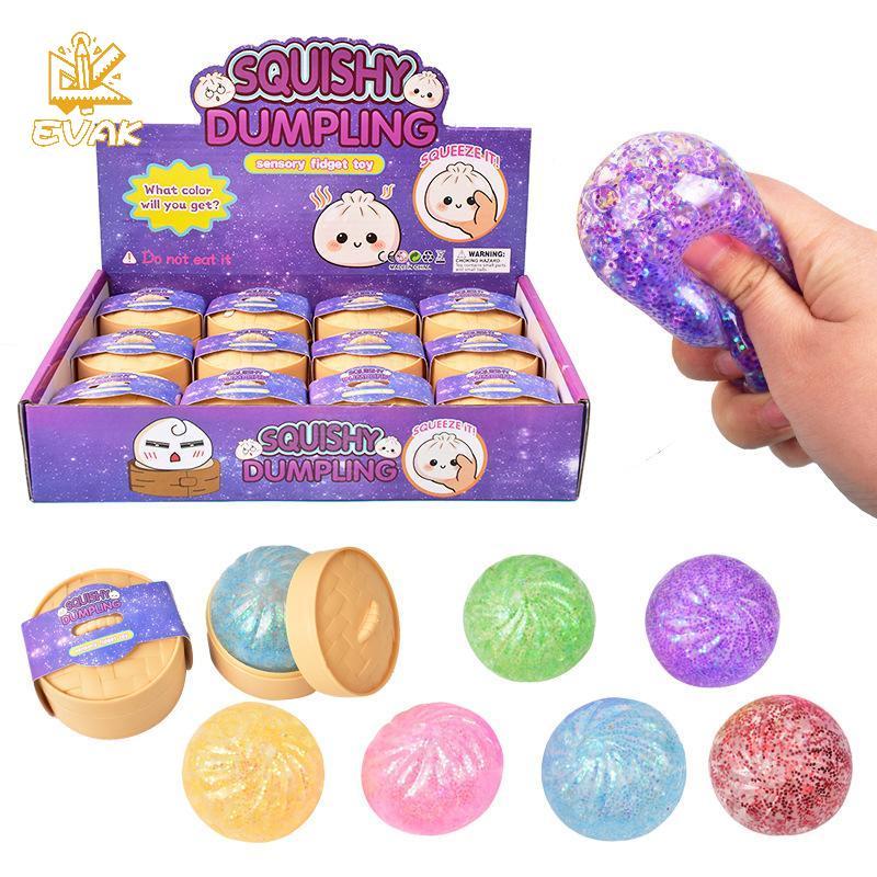 Alittlesetrtu Đồ chơi bóp bánh bao lấp lánh đầy màu sắc - Squishy giác quan giảm căng thẳng VN
