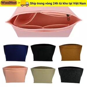 Túi lót ví WOODNEST, Túi xách nỉ nhiều túi, Túi đựng tổ chức lưu trữ dung lượng lớn di động
