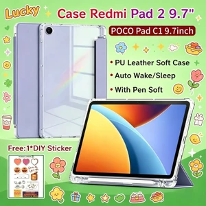Ốp điện thoại Redmi Pad 2 9.7 inch 2026 Mới có khe cắm bút Vỏ bảo vệ từ tính Xiaomi POCO Pad C1 9.7 inch có mặt sau trong suốt Vỏ Redmi Pad 2 SE 9.7 inch