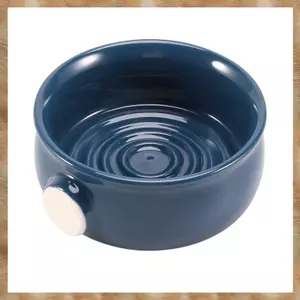 Cốc cạo râu nam bằng gốm Cốc có ren đáy miệng rộng để cạo râu và xà phòng cạo râu Màu xanh đậm