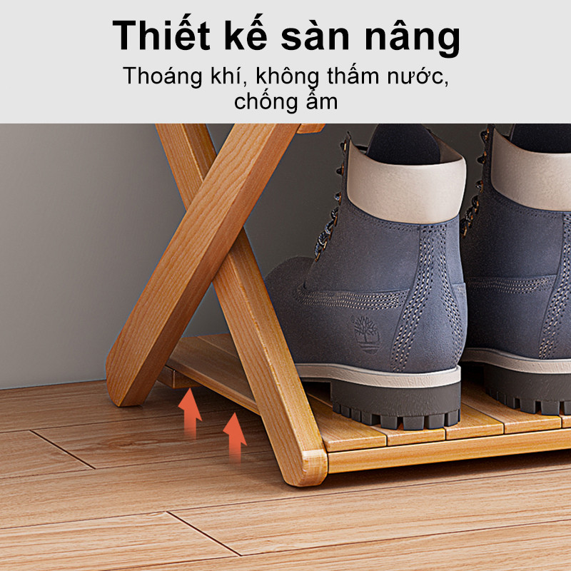 Kệ Để Giày Dép Nhiều Tầng Bằng Tre Chắc Chắn Thoáng Khí Tiết Kiệm Không Gian Dễ Sắp Xếp Phù Hợp Nhà