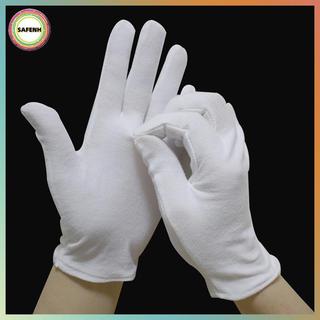 Găng Tay Cotton Trắng Full Ngón SAFENH Dành Cho Nam Nữ Bồi Bàn Lái Xe Trang Sức Công Nhân 1 Cặp VN